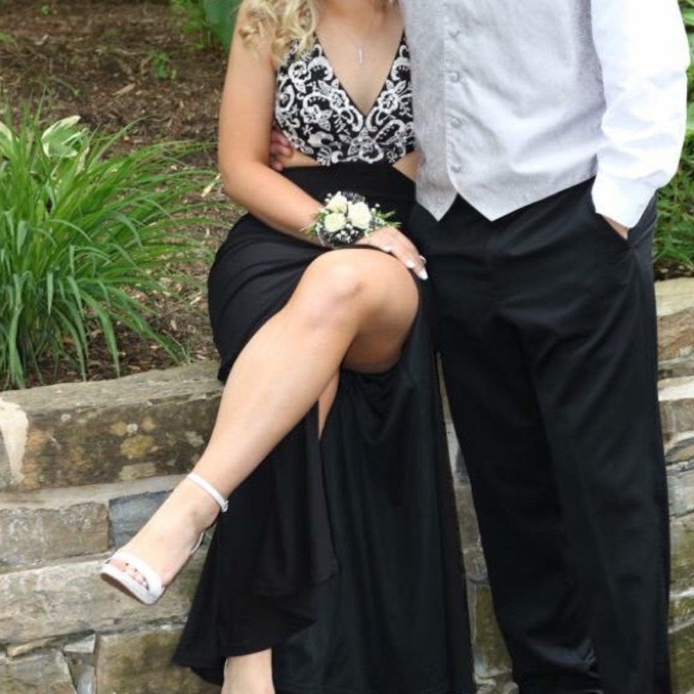 Cutout Prom Dress with Leg Slits